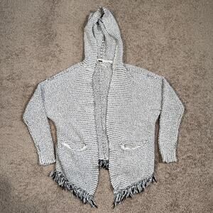 Free People Cardigan Sweater Womens XS Love Me Tender Fringe Shawl Hood